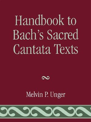 cover image of Handbook to Bach's Sacred Cantata Texts